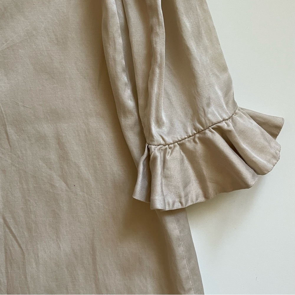 Marie Chantal Cream Silky Dress with Ruffles - Size 6 - Picture 14 of 16